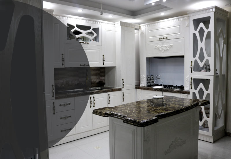 کابینت قهوه ای وکیوم ممبران آماده